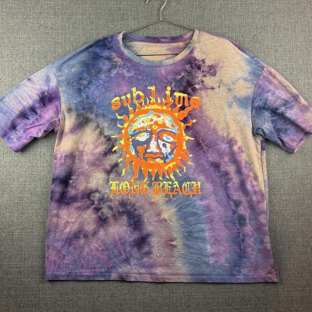 Sublime Shirt Mens Extra Large Tie Dye Long Beach‎ Sun Graphic Band Tee Music